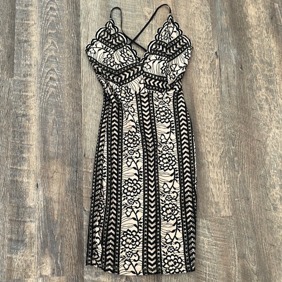 Lovely Day Dresses & Skirts - Black & Nude Party Dress